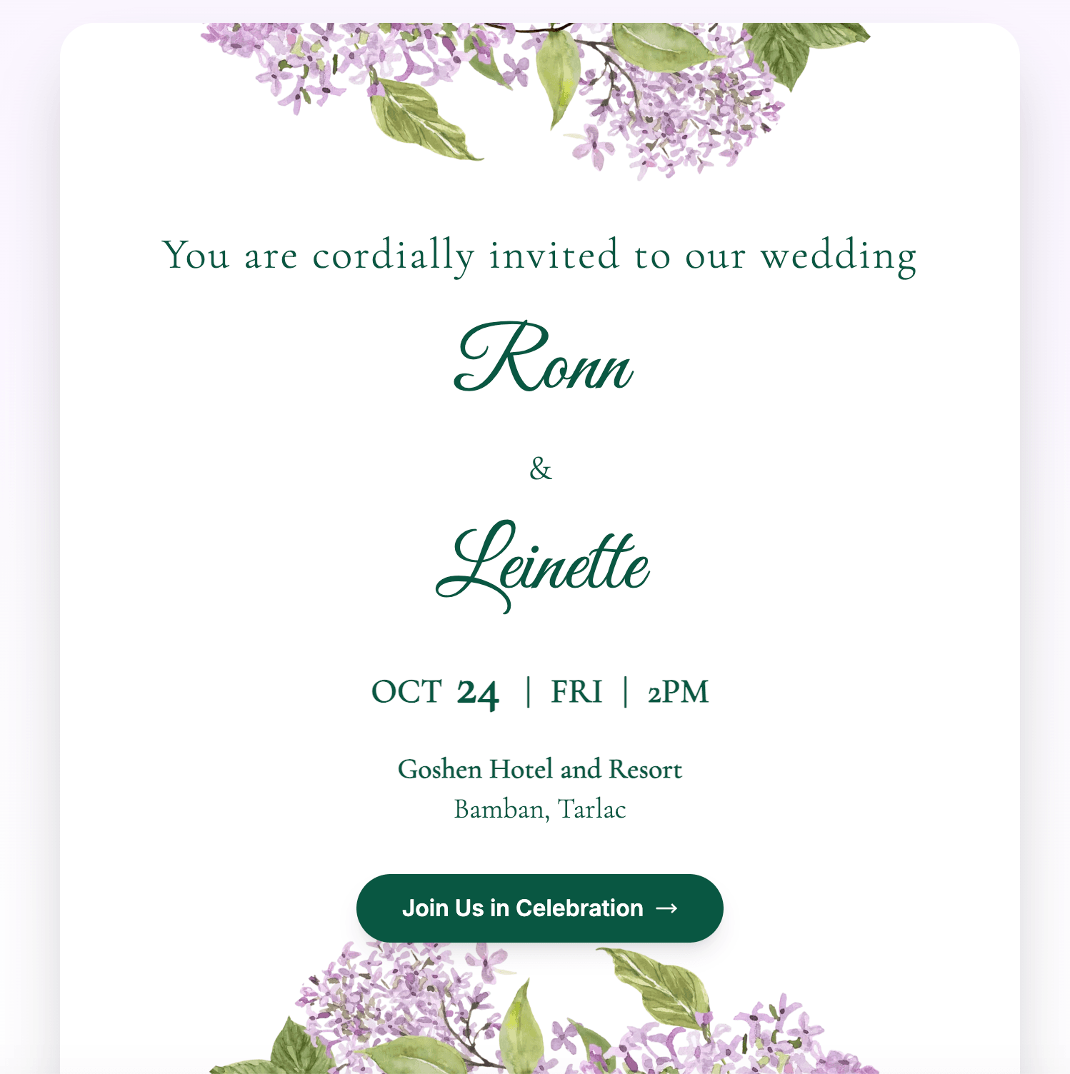 RSVP Wedding Invitation
